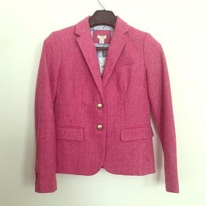 J. Crew NWT Pink Herringbone Blazer Size 2